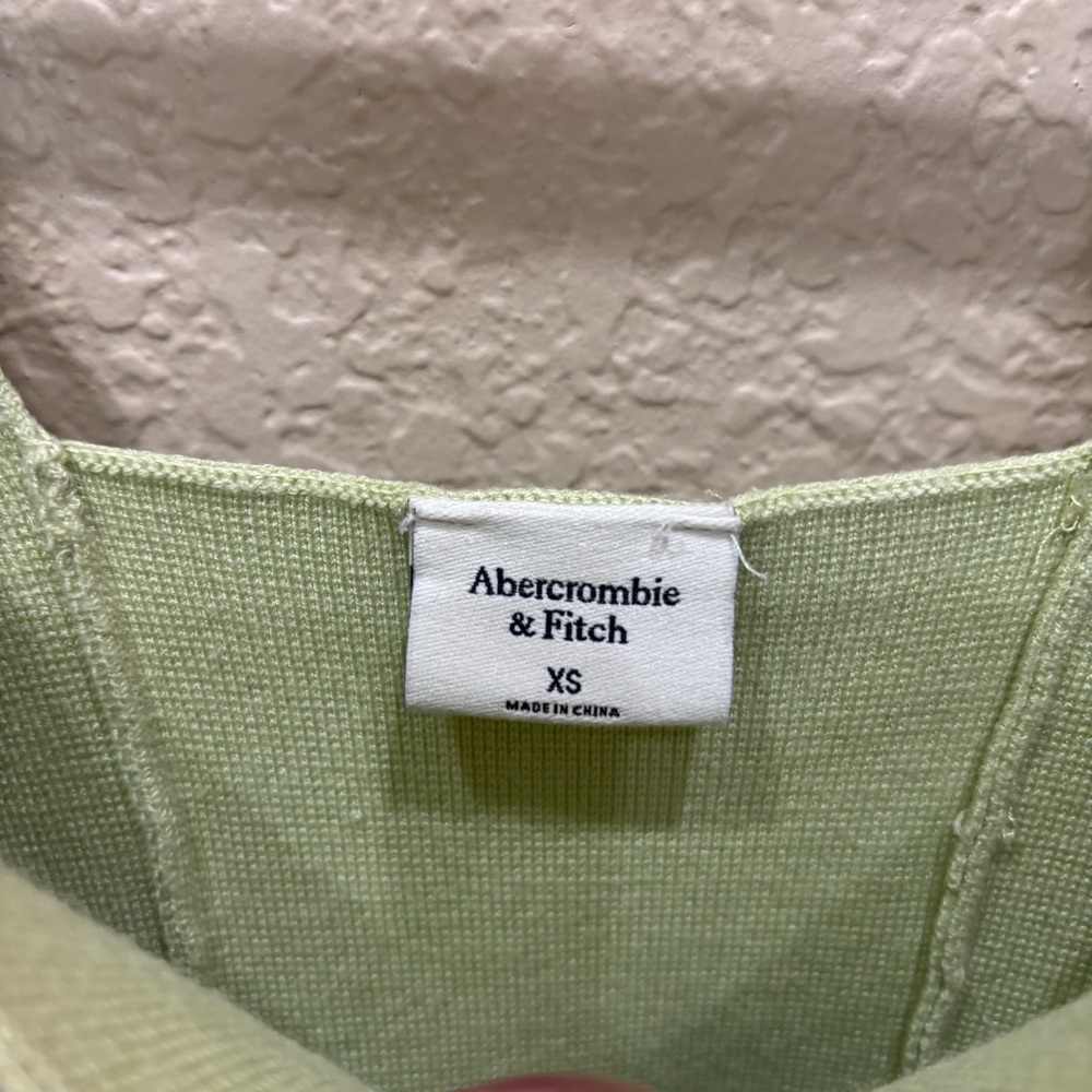 Abercrombie & Fitch Light Green Square Neckline Ribbed Knit Tank Top Size XS - Picture 4 of 6